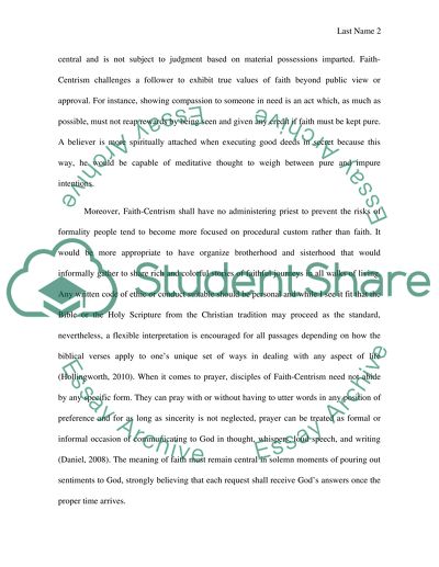 Faith-Centrism as World Religion