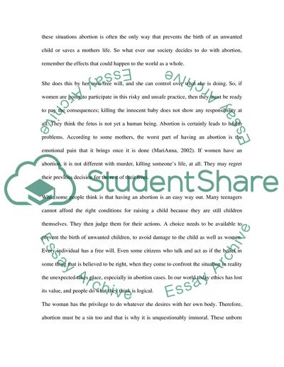 Abortion is the Denial of Every Liberty without further Argument