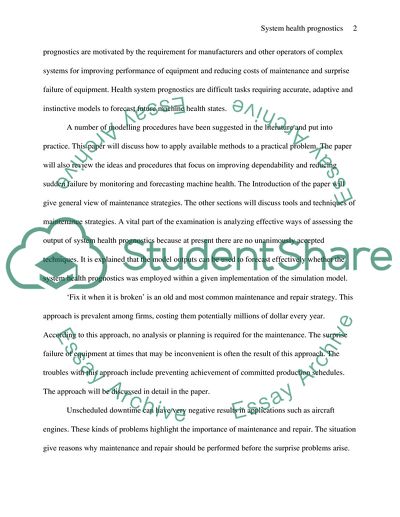 System Health Prognostics