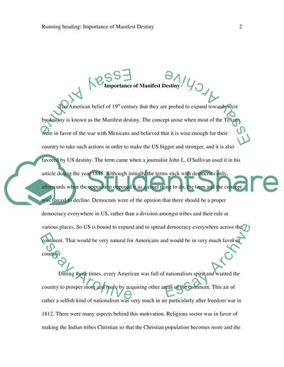 Importance of Manifest Destiny