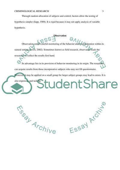 Criminological Research