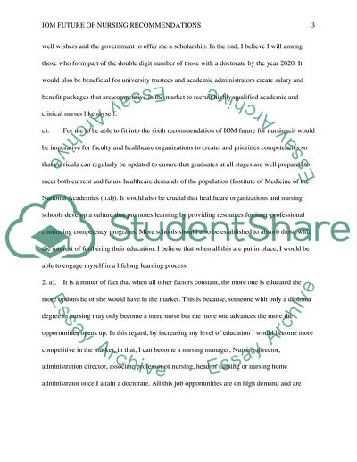 IOM Future of Nursing Recommendations