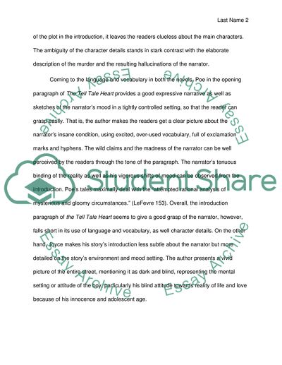 Importance of the Opening Paragraphs James Joyces Araby and Edgar Allan Poes The Tell-Tale Heart