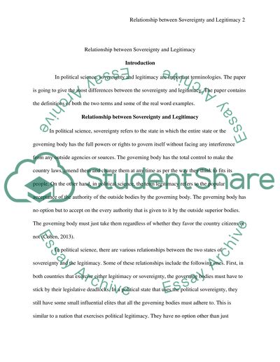 Relationship between Sovereignty and Legitimacy