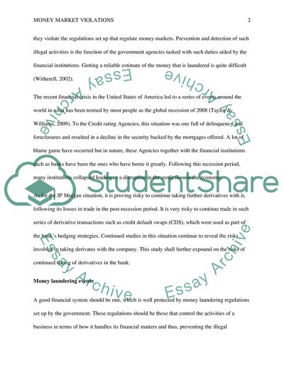 Money Market Violations