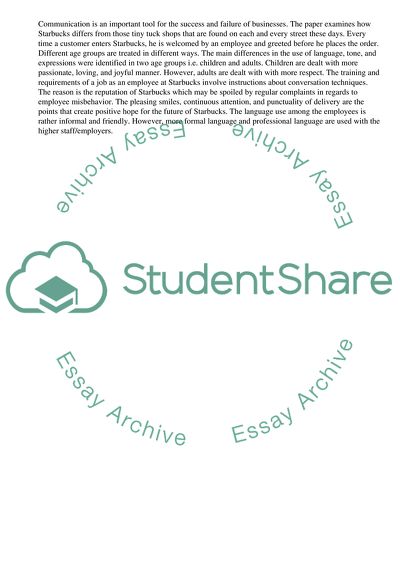 Communication Style in Starbucks