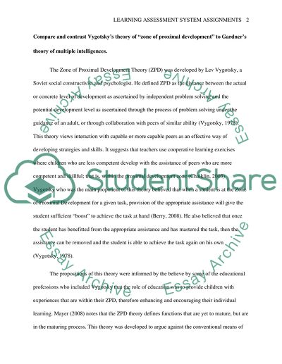 Learning Assessment System Assignments (LASAs)