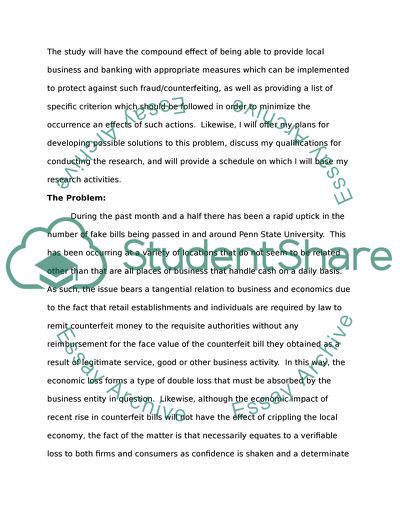 Proposal for the Formal Analytical Report