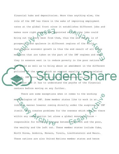 International Trade and Main Features of International Monetary Fund