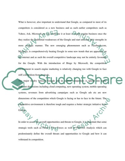 Strategic Business Analysis of Google Company