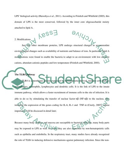Lipolysaccharide as a Pathogen-Associated Molecular Pattern