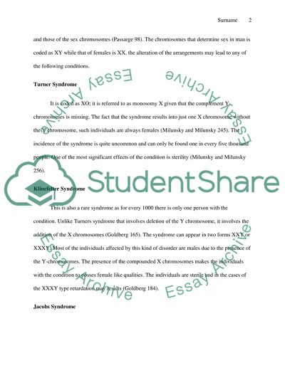 Disorders Involving the Sex Chromosomes