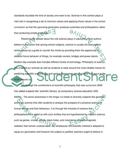 Science in an Educational Context