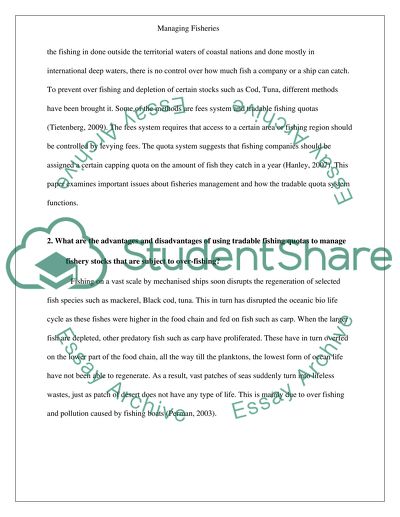 Important Issues about Fisheries Management