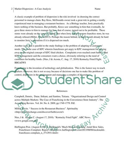 Analyzing Market Dispersion
