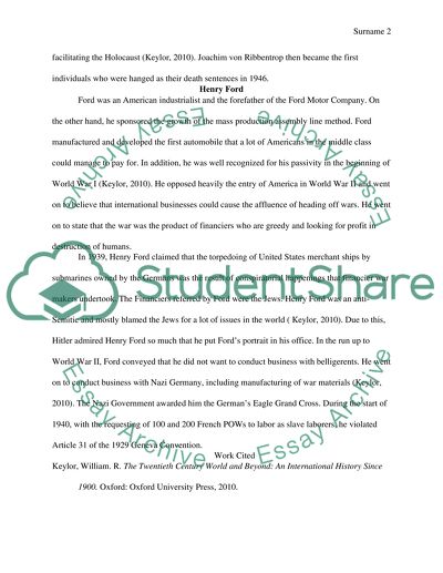 Major Personalities Who Dealt with Hitler before WWII