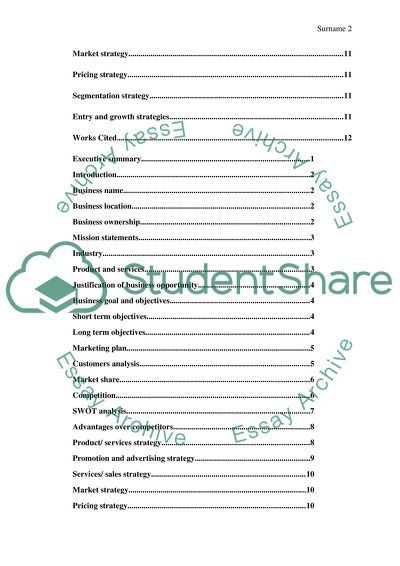 Business Marketing Plan: Lexus Unit Restaurant