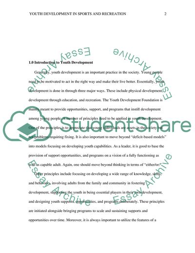 Youth Development in Sports and Recreation