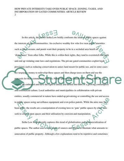 How Private Interests Take over Public Space by Setha Low