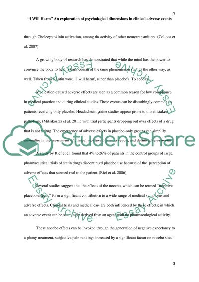 Psychological Dimensions in Clinical Adverse Events