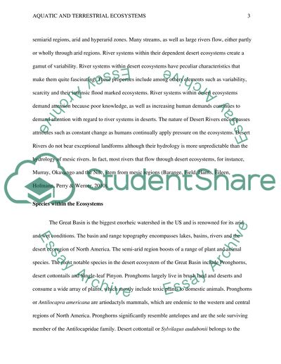 Aquatic and Terrestrial ecosystems
