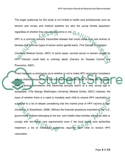 HPV Vaccination Should Be Required and Recommended