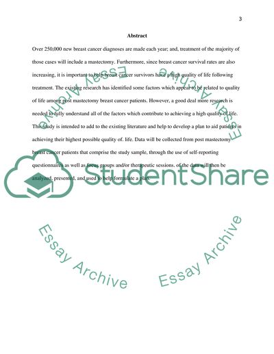 Quality of Life in Women with Breast Cancer Post Mastectomy