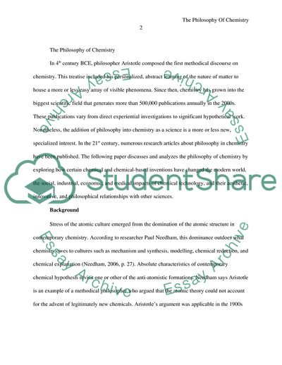 The Philosophy of Chemistry