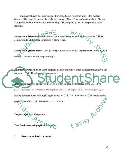 Research Methodology: Case Study on the Company of Cheung Kong