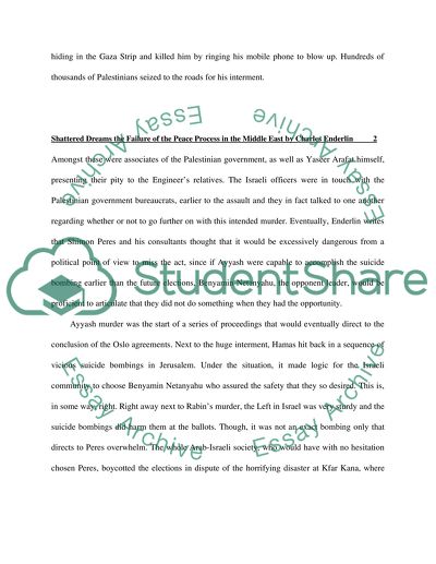 The Failure of the Peace Process in the Middle East