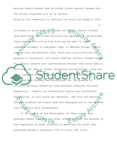 Soviet Intelligence Operation in America during the Cold War