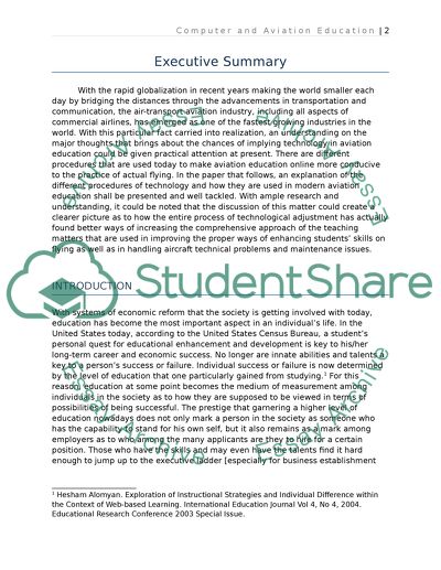 ComputerBased Applications in Aviation Education