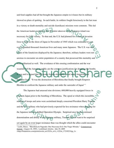 Was it right or wrong to use two atomic bombs on Japanese cities in 1945 Why