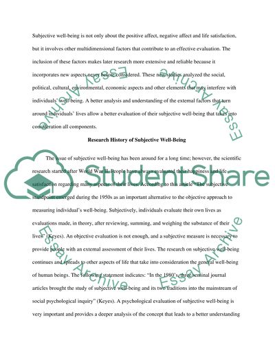 Subjective Well-Being