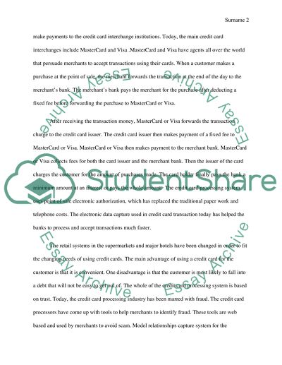 Case Study of the Credit Card Processing Industry