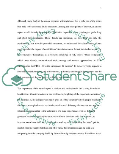 Statement on companys activity