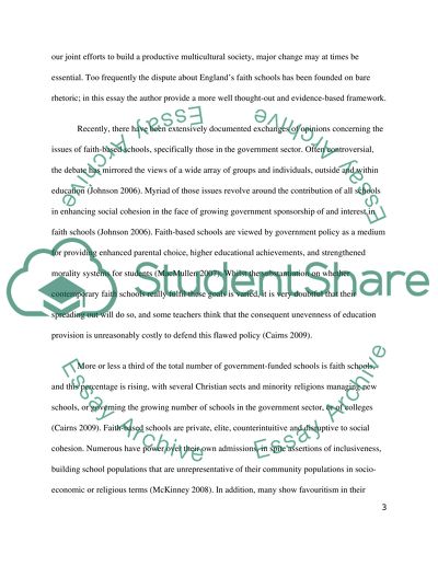 State Funded Faith Schools