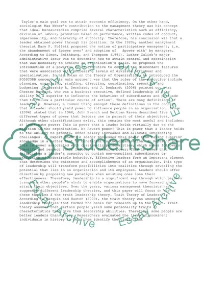 TRAIT LEADERSHIP THEORY