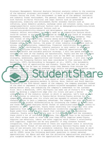 Strategic Management: External Analysis (SLP)