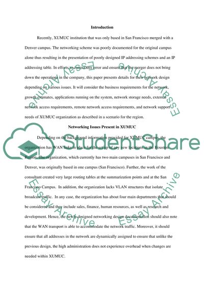 Business Requirements and Network Growth for XUMUC