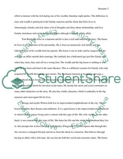 Comparison of the Homes of Characters in The Great Gatsby