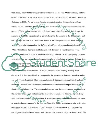 Sectarians Opinion on the Dinosaurs Origin