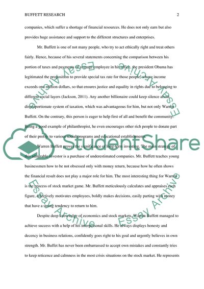 Warren E. Buffett as the Bright and Notorious Example for Imitation