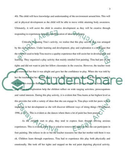 Play Activity Observation with Critical Evaluation