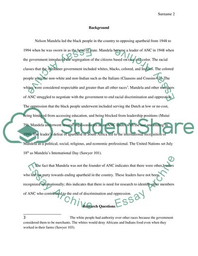Political, Economic, Social, Religious, Cultural, Ethnic Background of President Nelson Mandela