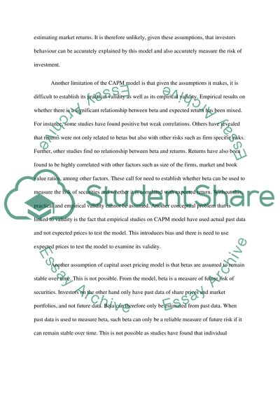 Capital Asset Pricing Model