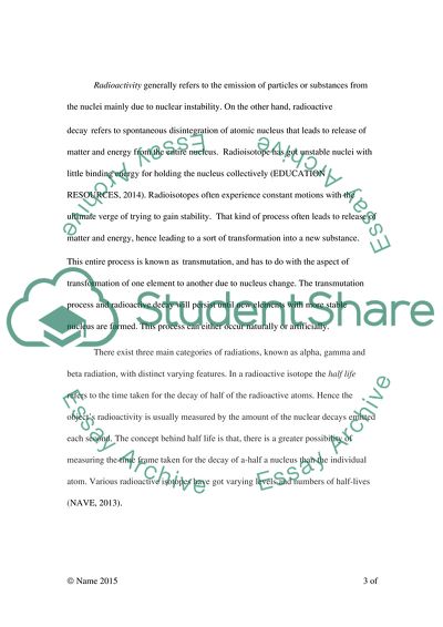 Radioactivity experiment