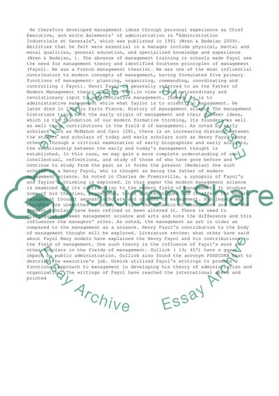 Henry Fayols Legacy And Contribution To The Management Science