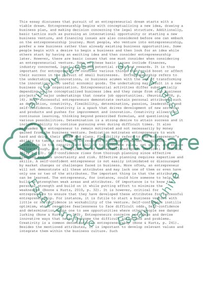 Important Attributes in Entrepreneurship