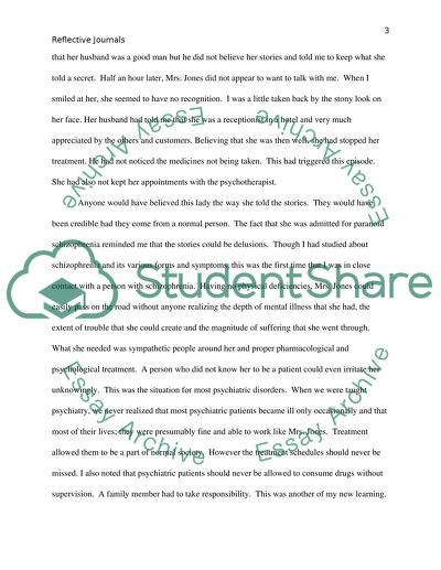 Psychiatric Nursing Reflective Journals: Experience with Paranoid Schizophrenia